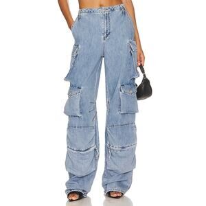 Afrm 'Parker' Blue Cotton Cargo Pant Size 26 - NWT